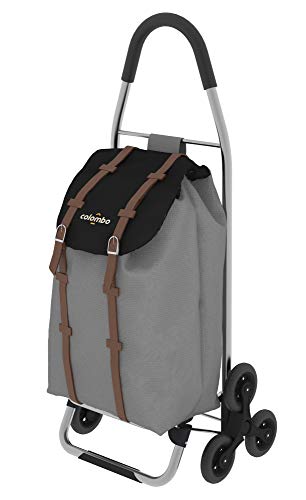 Colombo - Carro para la compra de aluminio con 3 ruedas, gris, bolsa de 40 litros Colombo - Carro para la compra de aluminio con 3 ruedas, gris, bolsa de 40 litros