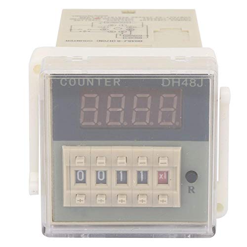 Contador Digital DH-48J-8 Pantalla LCD de plástico Relé de retardo de Tiempo electrónico con Cubierta Transparente para Control automático(24VAC/DC)