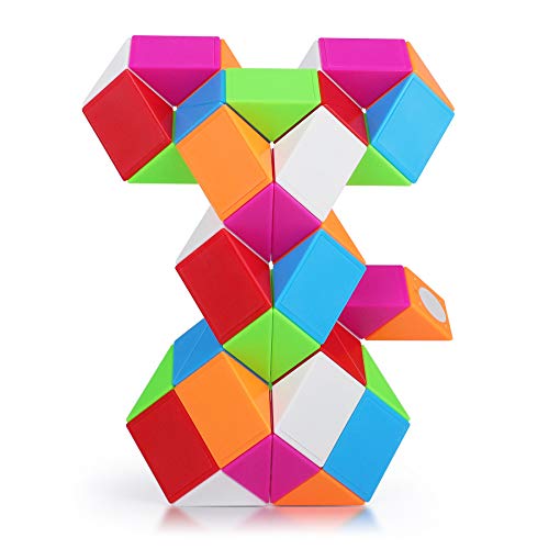 Coolzon Magic Snake Cube, 48 partes 3D Puzzle Toy Magic Ruler Twist Puzzle Toy para niños y adultos, multicolor