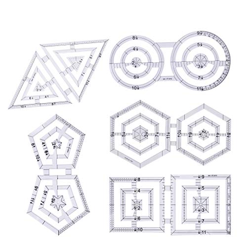 Dabixx Sewing Rulers Set, 5 Unidades/Set Acolchar Costura Patchwork Craft Escala Regla Triángulo Hexágono DIY Hecho A Mano Tailor Home Tools