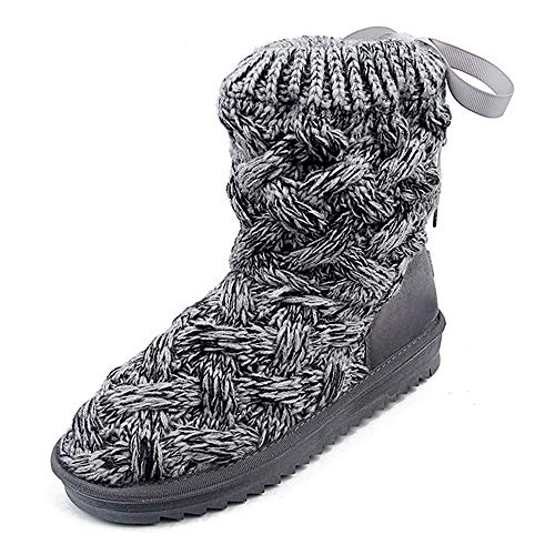De las mujeres botas de invierno cálido algodón de punto de felpa forrado alto del tobillo cargadores de la nieve antideslizante interior Zapatos caminar al aire libre,Gris,37 De las mujeres botas de invierno cálido algodón de punto de felpa forrado alto del tobillo cargadores de la nieve antideslizante interior Zapatos caminar al aire libre,Gris,37