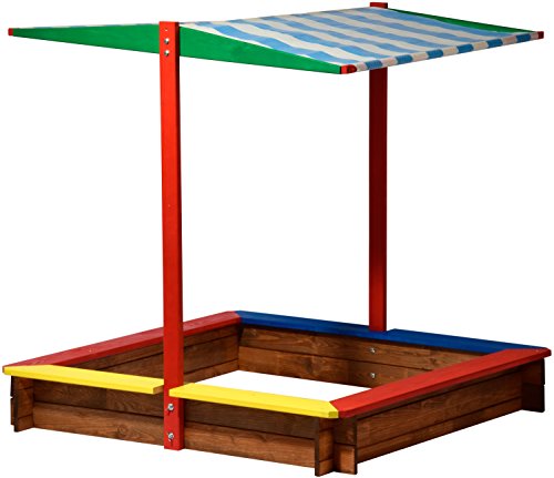 Desconocido 94355 FSC - Caja de Arena con Techo de Madera, tamaño XL Cuadrado, Caja de Arena para los niños al Aire Libre Techo Solar, de 120 x 120 x 125 cm, de Madera FSC, Colorido Desconocido 94355 FSC - Caja de Arena con Techo de Madera, tamaño XL Cuadrado, Caja de Arena para los niños al Aire Libre Techo Solar, de 120 x 120 x 125 cm, de Madera FSC, Colorido