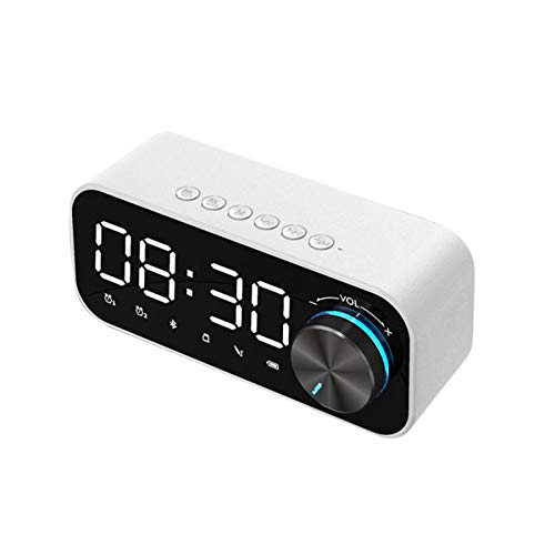 Despertador de radio digital Diseño de reloj despertador dual Bluetooth con pantalla LED Alarma dual con modo de día laborable / fin de semana, volumen ajustable, repetición de alarma, temporizador de