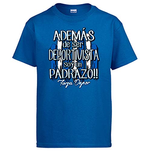 Diver Bebé Camiseta además de ser Deportivista Soy un padrazo futbolero de La Coruña - Azul Royal, XL