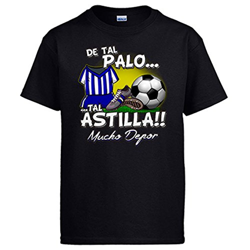 Diver Camisetas Camiseta de Tal Palo Tal Astilla de Depor para Aficionado al fútbol - Negro, M