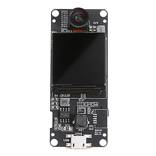 DollaTek T-Camera Plus ESP32-DOWDQ6 Módulo de cámara SPRAM OV2640 de 8MB Pantalla de 1.3 Pulgadas con Placa Bluetooth WiFi - Lente Ojo de pez