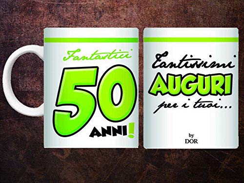 dor Partycolaridad Taza de cerámica 50 años grande – Taza para regalo 50 años – Fantásticos 50 años