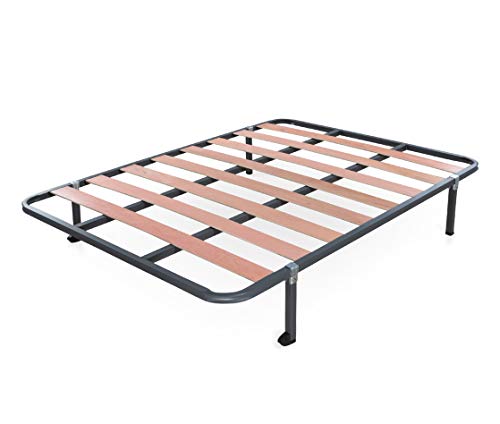 Dormidán - Somier Somieres de Laminas, Fabricado en Tubo de Acero 30 x 30mm, Medida 135x180cm más Patas de 30cm de Alto Dormidán - Somier Somieres de Laminas, Fabricado en Tubo de Acero 30 x 30mm, Medida 135x180cm más Patas de 30cm de Alto