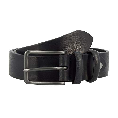 DUDU Cinturón Unisex en Piel de Estilo Vintage Fabricado en Italia de 35 mm de Altura acortable Black Slate de 95 cm