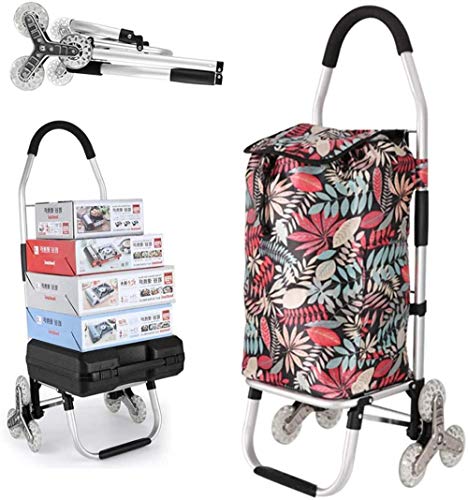 Durable Conveniente Peso Ligero Gran Capacidad Carro De Compra Fácil De Almacenar Compras 2 En 1 Trolley Portátil Con Manija Plegable Trolley Plegable Con 6 Ruedas Capacidad Máxima 50 Kg Cd