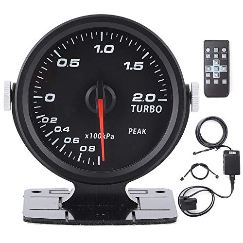 EBTOOLS Indicador de presión Turbo Boost negro, indicador de presión Turbo Boost 60 mm tintado 17 colores OBD2 Accesorios para autos de carreras