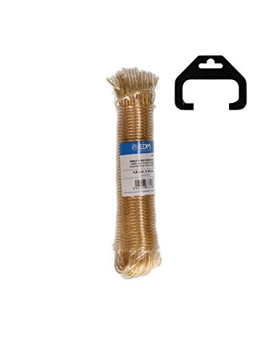 EDM 87810 Madeja Cable Acero Plastificado Oro, 25 M, Varios Colores