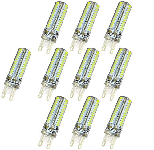 ELINKUME G9 SMD 3014 Bombilla LED AC220V G9 7W llevó la lámpara LED de las bombillas 220V del bulbo del proyector G9 en lámpara de cristal blanco frío (10 Packs)