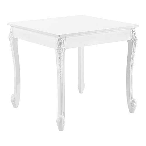 [en.casa] Mesa de Comedor Rectangular Lüneburg 80 x 80 x 76 cm Mesa de Cocina o Salón para 2 Sillas Escritorio Resistente Mesa para Oficina Blanco