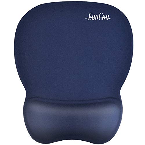 EooCoo Alfombrilla de Ratón con Reposamuñecas de Gel, Base de Silicona Antideslizante y Superficie sedosa, 4mm - Azul Marino EooCoo Alfombrilla de Ratón con Reposamuñecas de Gel, Base de Silicona Antideslizante y Superficie sedosa, 4mm - Azul Marino