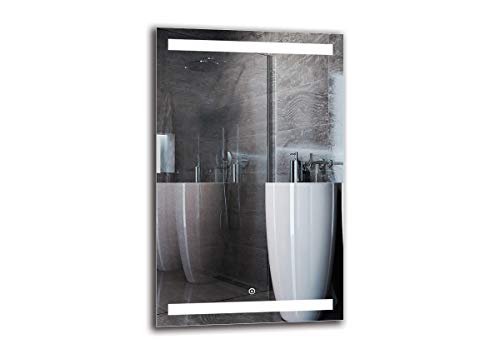 Espejo LED Deluxe - Dimensiones del Espejo 50x80 cm - Interruptor tactil - Espejo de baño con iluminación LED - Espejo de Pared - Espejo con iluminación - ARTTOR M1ZD-30-50x80 - Blanco frío 6500K Espejo LED Deluxe - Dimensiones del Espejo 50x80 cm - Interruptor tactil - Espejo de baño con iluminación LED - Espejo de Pared - Espejo con iluminación - ARTTOR M1ZD-30-50x80 - Blanco frío 6500K