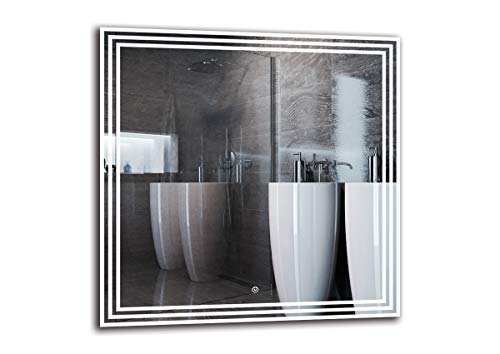 Espejo LED Deluxe - Dimensiones del Espejo 80x80 cm - Interruptor tactil - Espejo de baño con iluminación LED - Espejo de Pared - Espejo con iluminación - ARTTOR M1ZD-53-80x80 - Blanco frío 6500K Espejo LED Deluxe - Dimensiones del Espejo 80x80 cm - Interruptor tactil - Espejo de baño con iluminación LED - Espejo de Pared - Espejo con iluminación - ARTTOR M1ZD-53-80x80 - Blanco frío 6500K