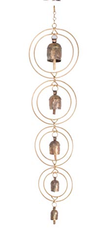 Ethnics of Kutch - Aro Doble SA RE GA MA - 5 Campanas Campana de Metal Fundido a Mano Artesanía Kutch Medidas: 72 cms Alto x 17 cms Ancho x 6 cms Fondo Ethnics of Kutch - Aro Doble SA RE GA MA - 5 Campanas Campana de Metal Fundido a Mano Artesanía Kutch Medidas: 72 cms Alto x 17 cms Ancho x 6 cms Fondo