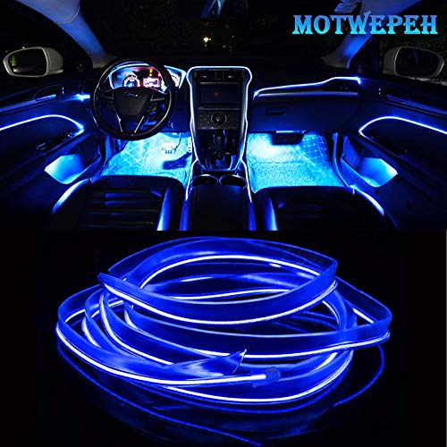 Eulifeled Luces LED USB de 10 m / 32 pies flexibles, tubo flexible de luz USB, neón, alambre luminoso, decoración del coche, tira de fibra de vidrio, iluminación de 360 grados (azul hielo)