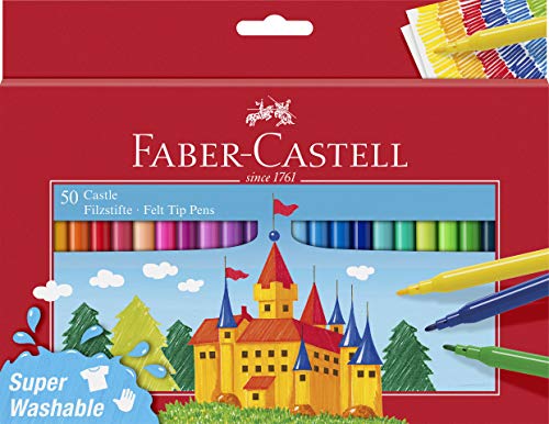 Faber-Castell 554204 Castle - Rotulador, estuche de cartón de 50 unidades