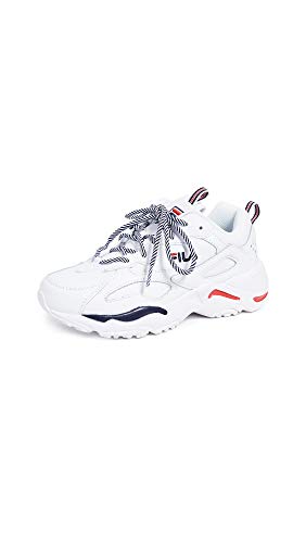 Fila Zapatillas Ray Tracer para mujer, blanco (Blanco/Rojo/Azul), 37.5 EU