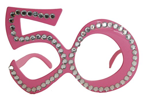 Folat B.V.- Folat 50 Gafas de cumpleaños rosa con montura de diamante, Color rosado (Northstar 752)