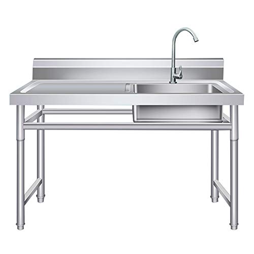 Fregadero para uso general de acero inoxidable 304, fregadero culinario de tina de lavandería de grado comercial con grifo giratorio de 360 °, para exteriores, interiores, garaje, cocina, lavander Fregadero para uso general de acero inoxidable 304, fregadero culinario de tina de lavandería de grado comercial con grifo giratorio de 360 °, para exteriores, interiores, garaje, cocina, lavander