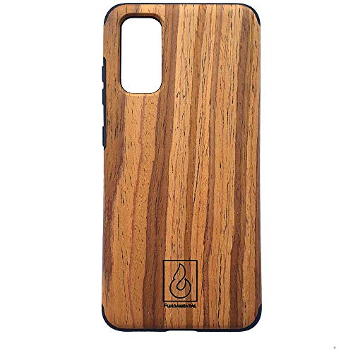 FUNDAMENTAL Funda para Samsung Galaxy S20 Plus, de madera auténtica, funda MagSafe, accesorio para cámara, fina, de madera de cerezo