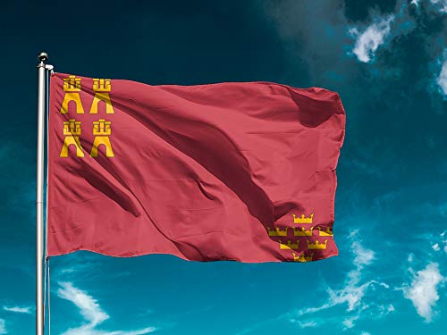 G1 | Bandera Murcia | Medidas 150cm x 85cm | Fácil colocación | Decoración Exteriores (1 Unidad)