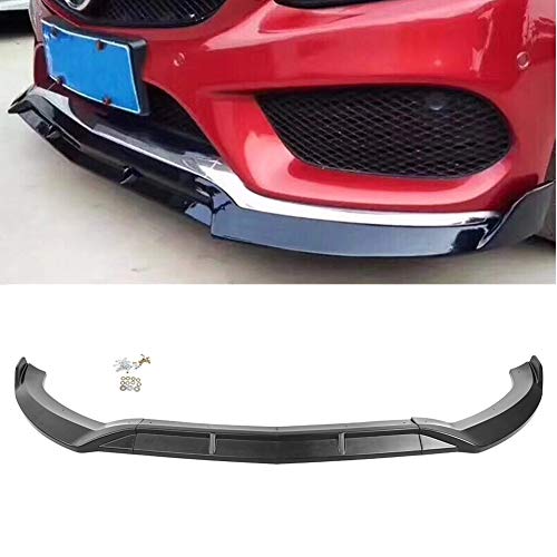 GZYF Parachoques Delantero Spoiler Coche Parachoques Labio Divisor Barbilla Cubierta Trim Compatible con 2015-2018 Mercedes Benz Clase C W205 Sport DP Style, Negro Mate