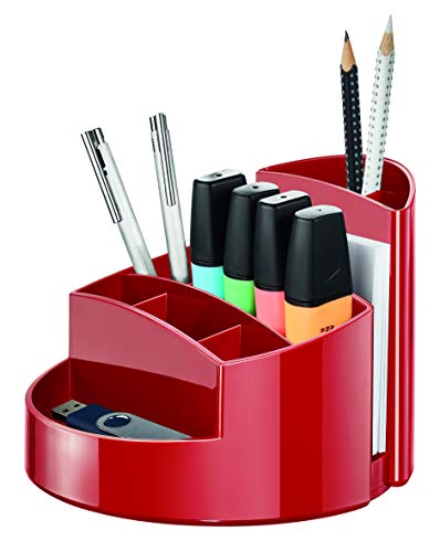 Han Rondo - Organizador de escritorio (9 compartimentos, 1140 x 109 x 140 mm), color rojo