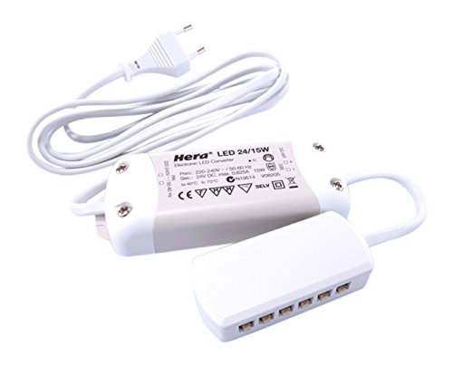 Hera 686852 EQ-LED 15W 24V DC 220-240V AC/50-60Hz Fuente de alimentación conmutada, color blanco Hera 686852 EQ-LED 15W 24V DC 220-240V AC/50-60Hz Fuente de alimentación conmutada, color blanco