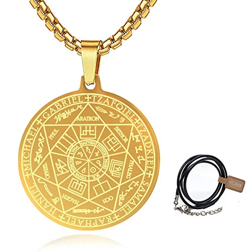HLARK Collar con Colgante de Amuleto de Los Siete Arcángeles Gabriel Uriel Joyería de Regalo de Bruja Pagana (＃3)