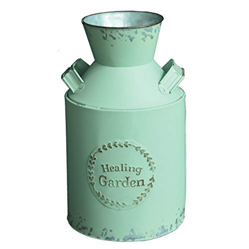 Hogar y Mas Macetero Decorativo Vintage de Metal Patina Opal Green & Garden. Interior/Exterior. Original en Forma de Lechera 14X9X25 cm Hogar y Mas Macetero Decorativo Vintage de Metal Patina Opal Green & Garden. Interior/Exterior. Original en Forma de Lechera 14X9X25 cm