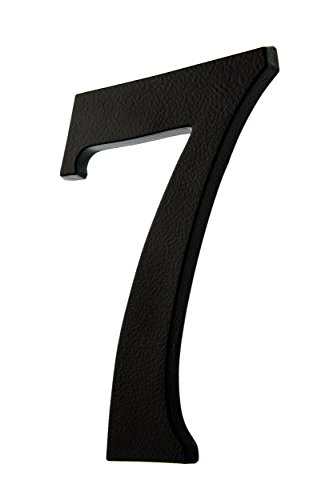 HUBER número de casa 7 de aluminio 20 cm I números de casa para puerta I Número de casa XL I placas de número de casa en noble diseño negro 3D, con recubrimiento de polvo