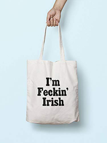 I'm Feckin ' Irish Tote Bag asas largas lavables reutilizables bolsas de comestibles gran elección para regalo