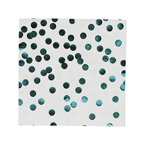 InviteMe 20 elegantes servilletas de cóctel Blue Confetti con puntos de confeti brillantes de color azul claro