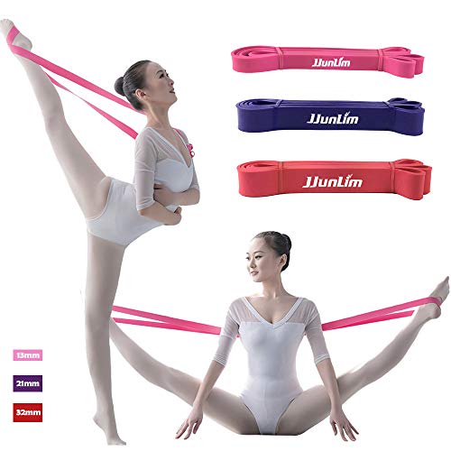 JJunLiM Banda elástica para ballet de látex para una flexibilidad total, danza y gimnasia, para entrenamiento, elástico para ballet y ballet (rojo, 32 mm de ancho, rojo)