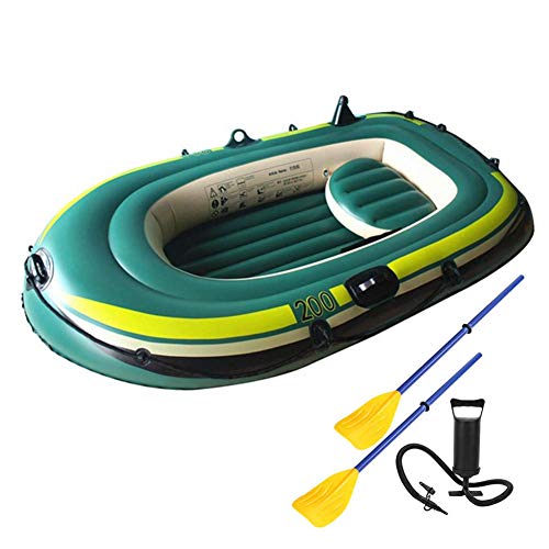 Kayak Hinchable 2 plazas, Portátil Inflable En Bote Plegable De Goma Explorer Boat con 2 remos, Barco Hinchable para Pesca a la Deriva, Capacidad Máxima De Carga 200 Kg