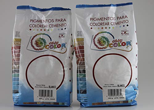 KITS dos bolsas de 800 g. Easy Color pigmento Blanco. Dióxido de Titanio. Pigmento para cemento, mortero y hormigón (Blanco)
