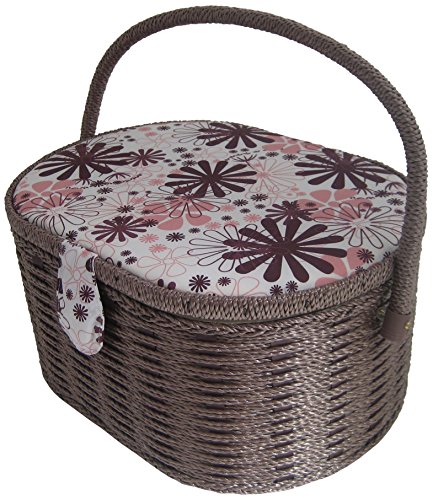Kleiber - Cesta de Costura y para Bordado, Ovalada, con Bandeja Interna para Guardar los Accesorios, Color Bronce Kleiber - Cesta de Costura y para Bordado, Ovalada, con Bandeja Interna para Guardar los Accesorios, Color Bronce