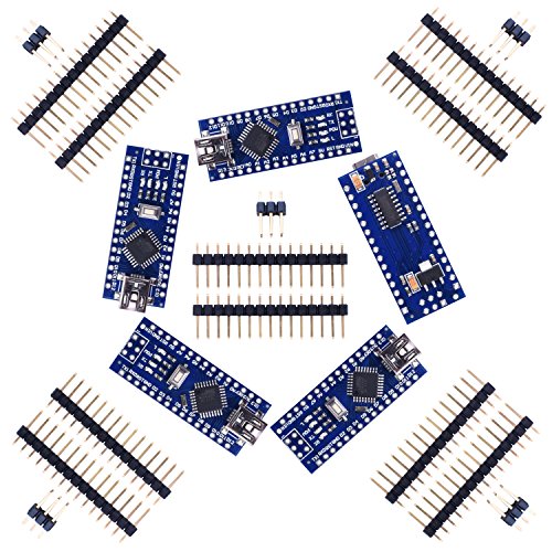Kuman Juego de 5pcs Tarjeta Mini Nano V3.0 ATmega328P 5V 16M Micro Controlador Board Módulo para Arduino KY64-5