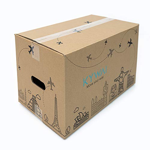 KYWAI. Pack 10 Cajas Carton Mudanza 500x300x300. Grandes con asas. Caja carton reforzado. Almacenaje