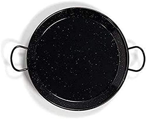La Valenciana 10 cm Paella de Acero esmaltado, Black_Parent, Negro, 65 cm