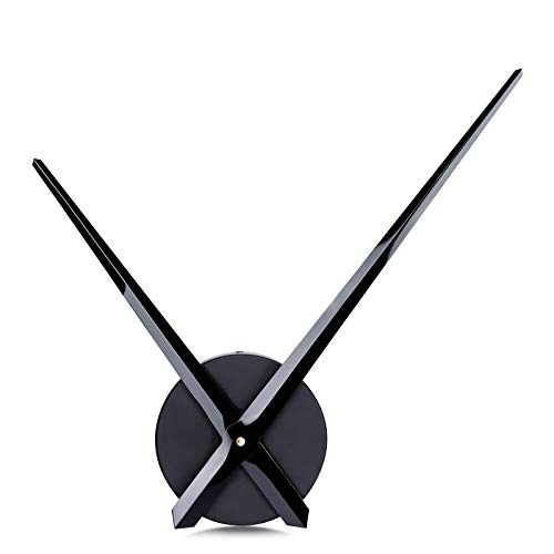 Lafocuse Relojes de Pared DIY Solo Agujas Metal Grande Reloj de Cuarzo Negro Modernos sin Marco para Salon Comedor Oficina 63cm