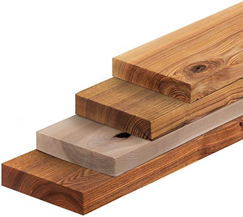 LAMO Manufactura, Estante de Madera Maciza, Estante de Pared, Borde Recto, Fresno Rustico 50cm, LWG-01-A-003-50