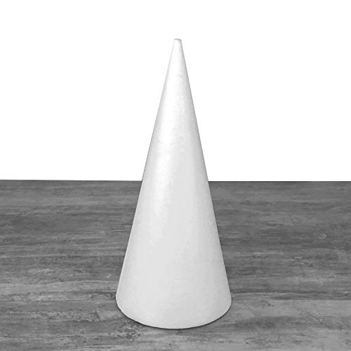 Lealoo - Cono de poliestireno pleno (altura 40 cm, expositor para macarons, diámetro de base: 18 cm, Styro), color blanco Lealoo - Cono de poliestireno pleno (altura 40 cm, expositor para macarons, diámetro de base: 18 cm, Styro), color blanco