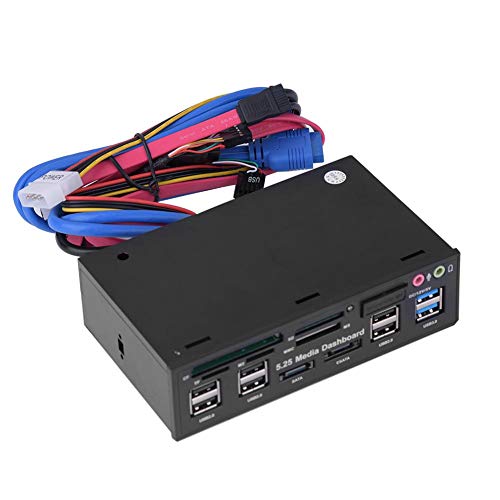 Lector de tarjetas multifunción, panel de control multimedia de 5,25 pulgadas, puerto USB 3.0 incorporado, puerto USB 2.0, e-SATA, puerto SATA, puerto de alimentación de 4 pines, lector de tarjetas to Lector de tarjetas multifunción, panel de control multimedia de 5,25 pulgadas, puerto USB 3.0 incorporado, puerto USB 2.0, e-SATA, puerto SATA, puerto de alimentación de 4 pines, lector de tarjetas to