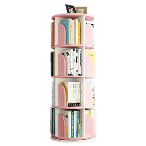 Librerías Estantería giratoria de 360 ​​° Soporte para Libros de imágenes para niños Estantería Ajustable en Altura Estimula el interés (Color : Pink, Size : 50.5 * 128cm)