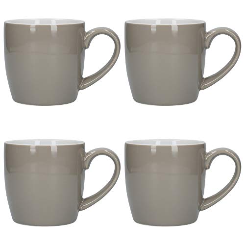 London Pottery Juego de tazas de café y té (cerámica, 300 ml, 4 unidades), color gris